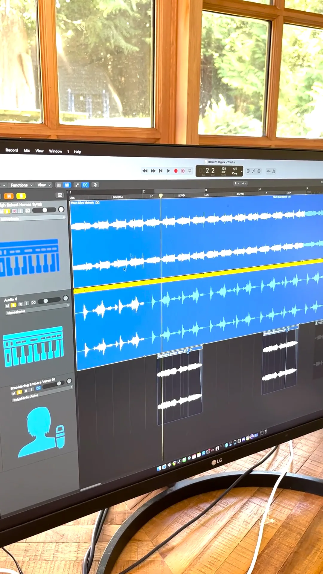 Vertical RoboComp developer demo in a DAW session