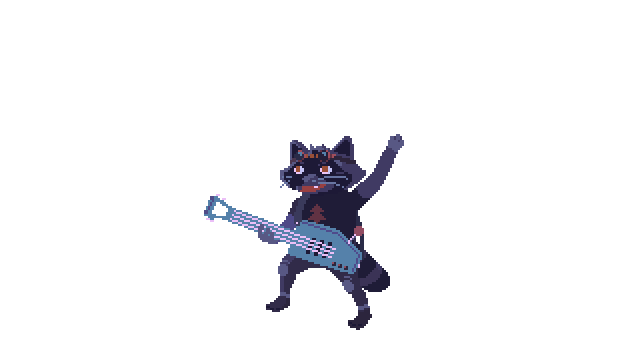 Animated raccoon shredding on guitar
